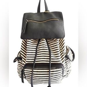 MADDEN GIRL Roomy Distressed Nautical Drawstring Backpack - EUC